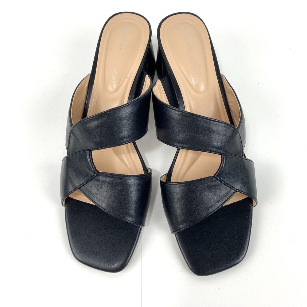 Adrienne Vittadini Sandals Womens 10 M Black Slip On Elegant Dressy LKNU Comfort - Picture 2 of 8